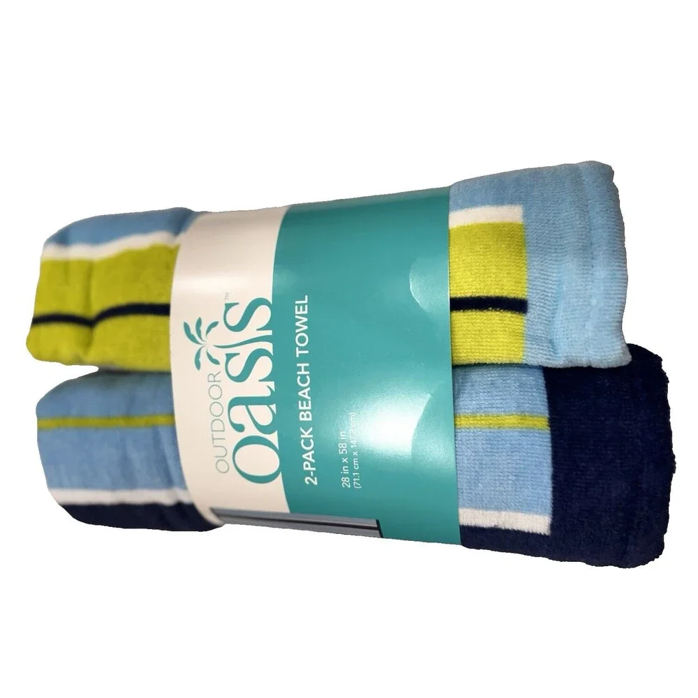 Oasis Outdoor 2-Pack Beach Towel 28 in x 58 in Multi Color